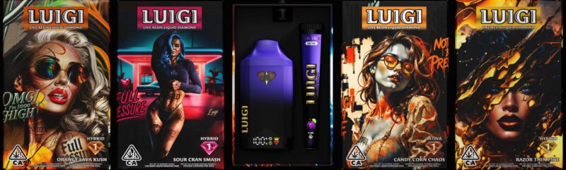 Full lineup of Luigi 2g disposable devices