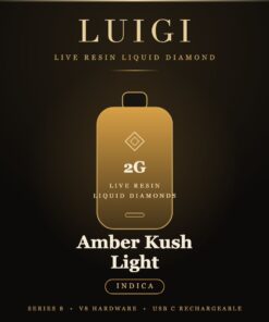 Luigi Amber Kush Light Series 8 disposable 2g live resin liquid diamond indica device card