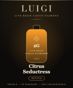 Luigi Citrus Seductress Series 8 disposable 2g live resin liquid diamond sativa device card