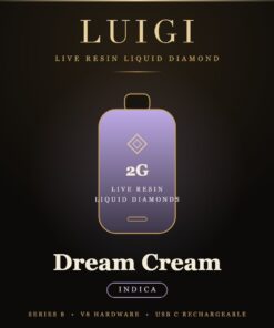 Luigi Dream Cream Series 8 disposable 2g live resin liquid diamond indica device card
