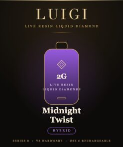 Luigi Midnight Twist Series 8 disposable 2g live resin liquid diamond hybrid device card