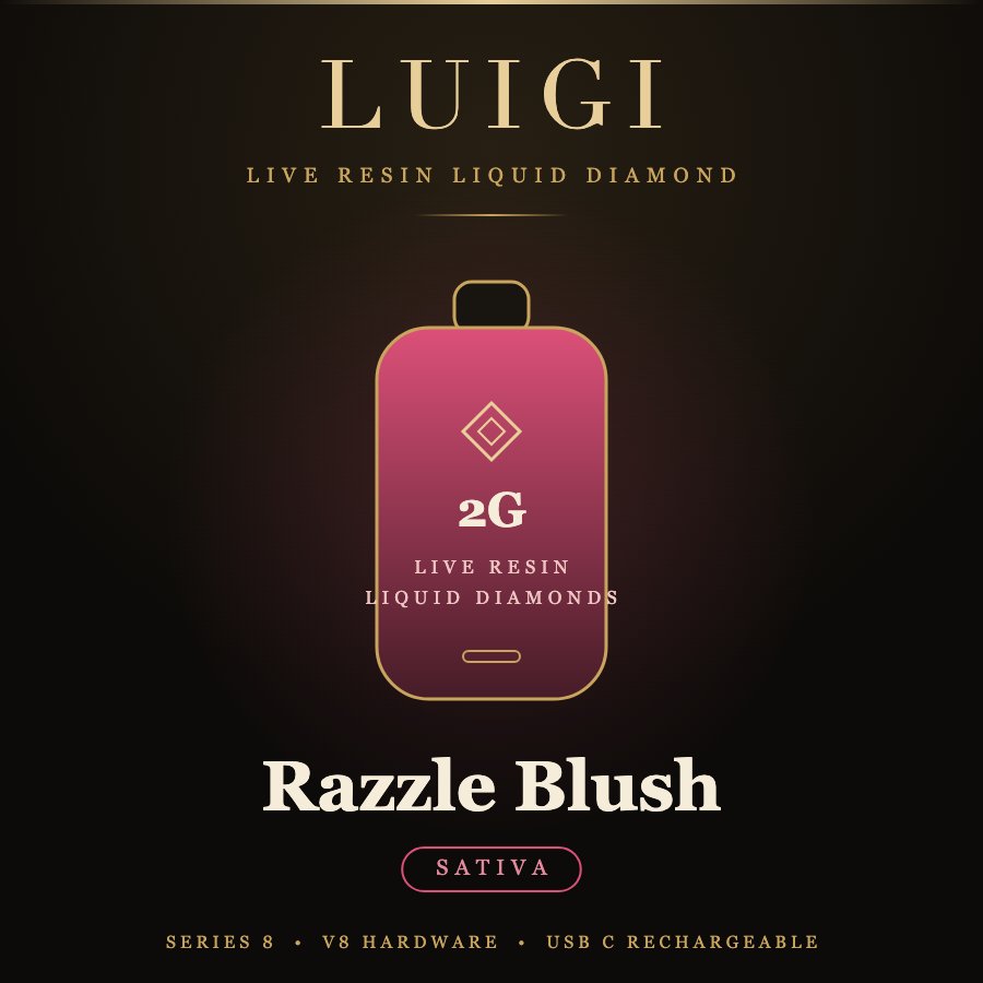 Luigi Razzle Blush Series 8 disposable 2g live resin liquid diamond sativa device card